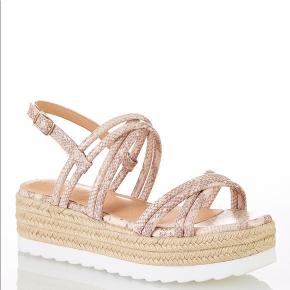 Snakeskin Strap Flatform Sandals - Picture 2 of 8